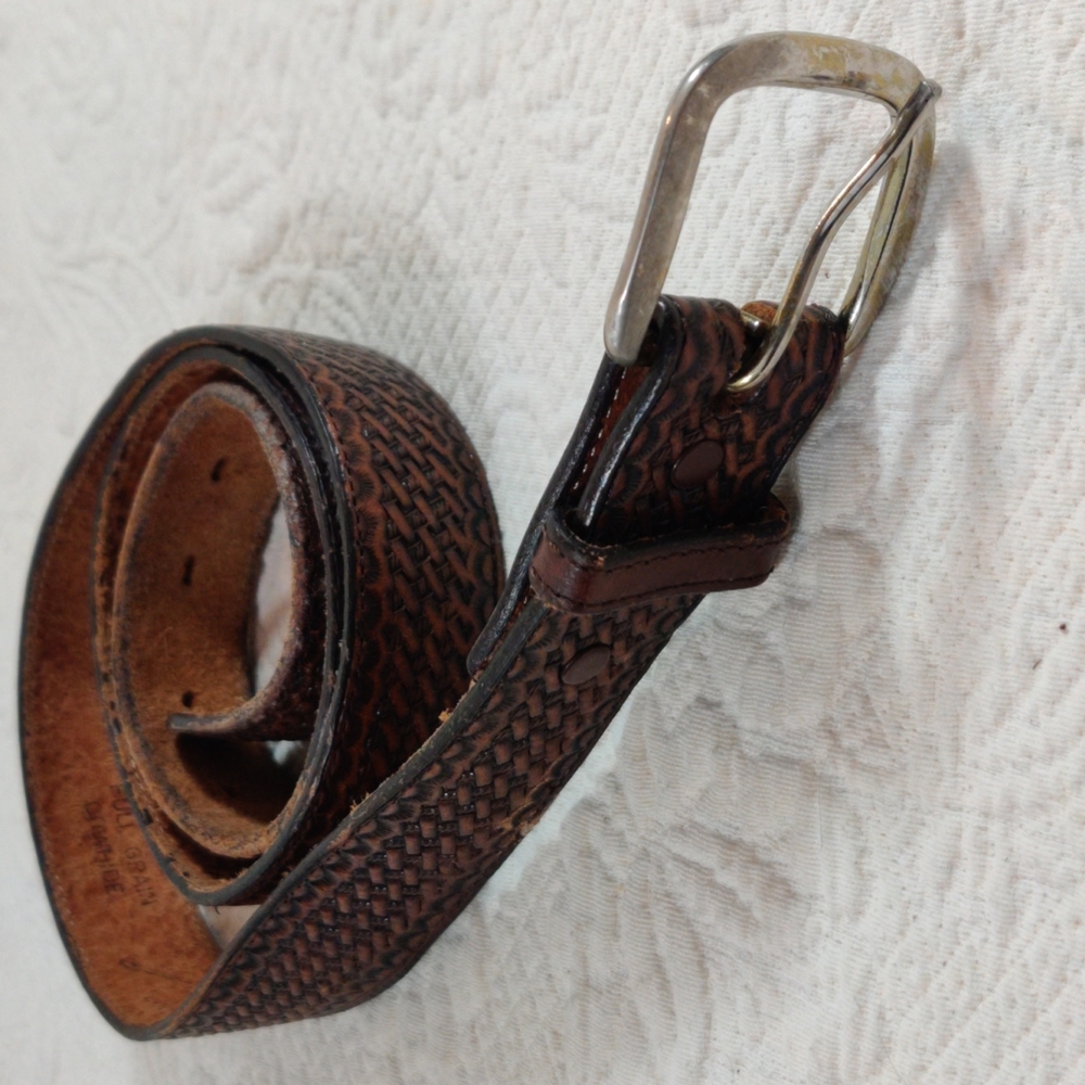 Dun Dee Full Grain Cowhide leather Stamped Design Belt 42